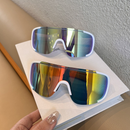 Óculos de sol para esportes ao ar livre, à prova de vento, com armação oversized, UV400, unissex, para ciclismo e moto.